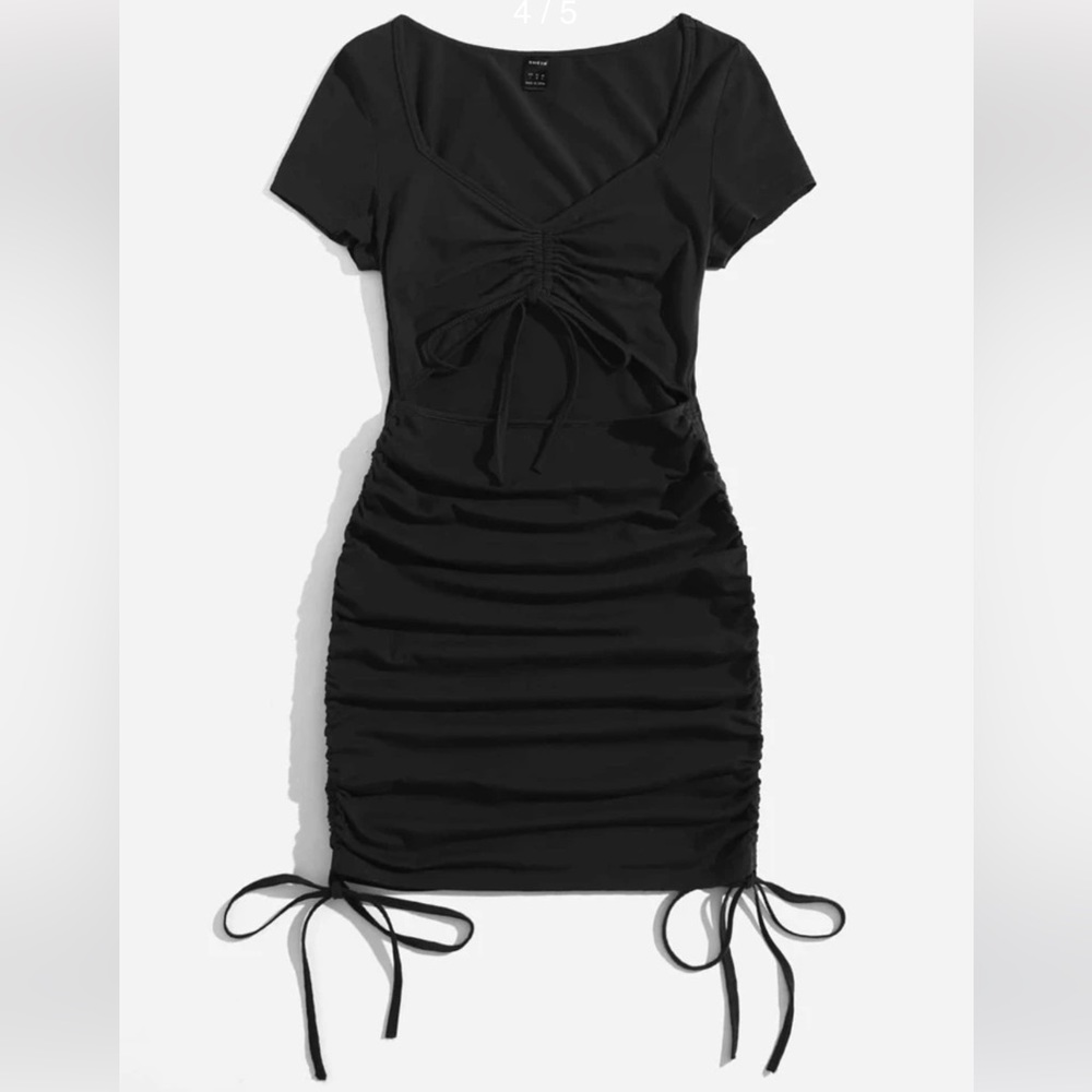 Shein cut out ruched bodycon dress
